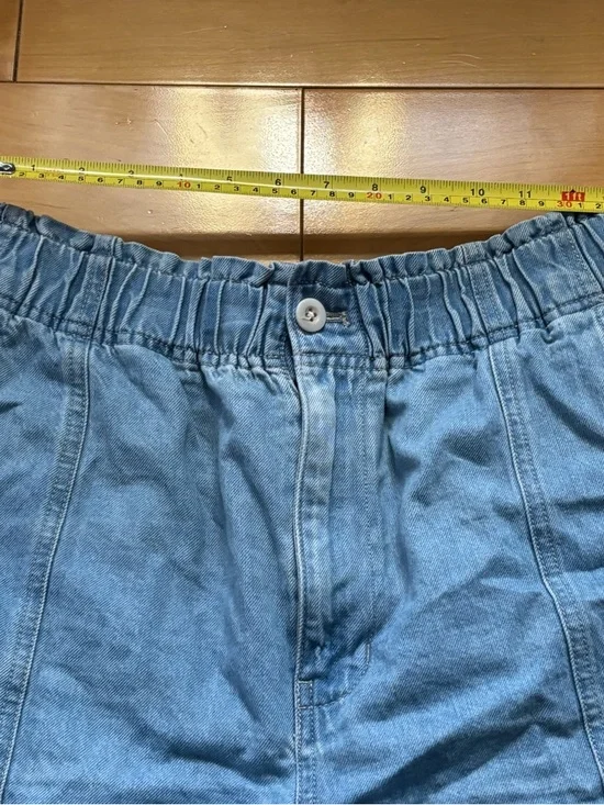 Madewell Pull On Paper Bag Denim Shorts Blue Womens Size 28 Comfortabke Spring - Picture 8 of 8